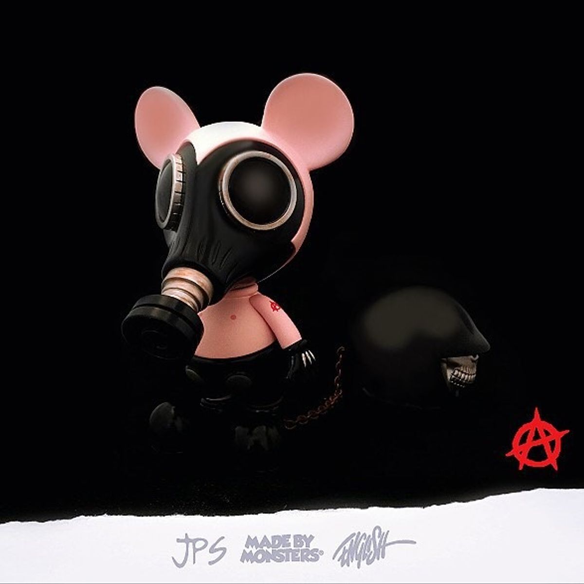 Mousemask Murphy - Bondage ( rusty silver accents with red tattoo )