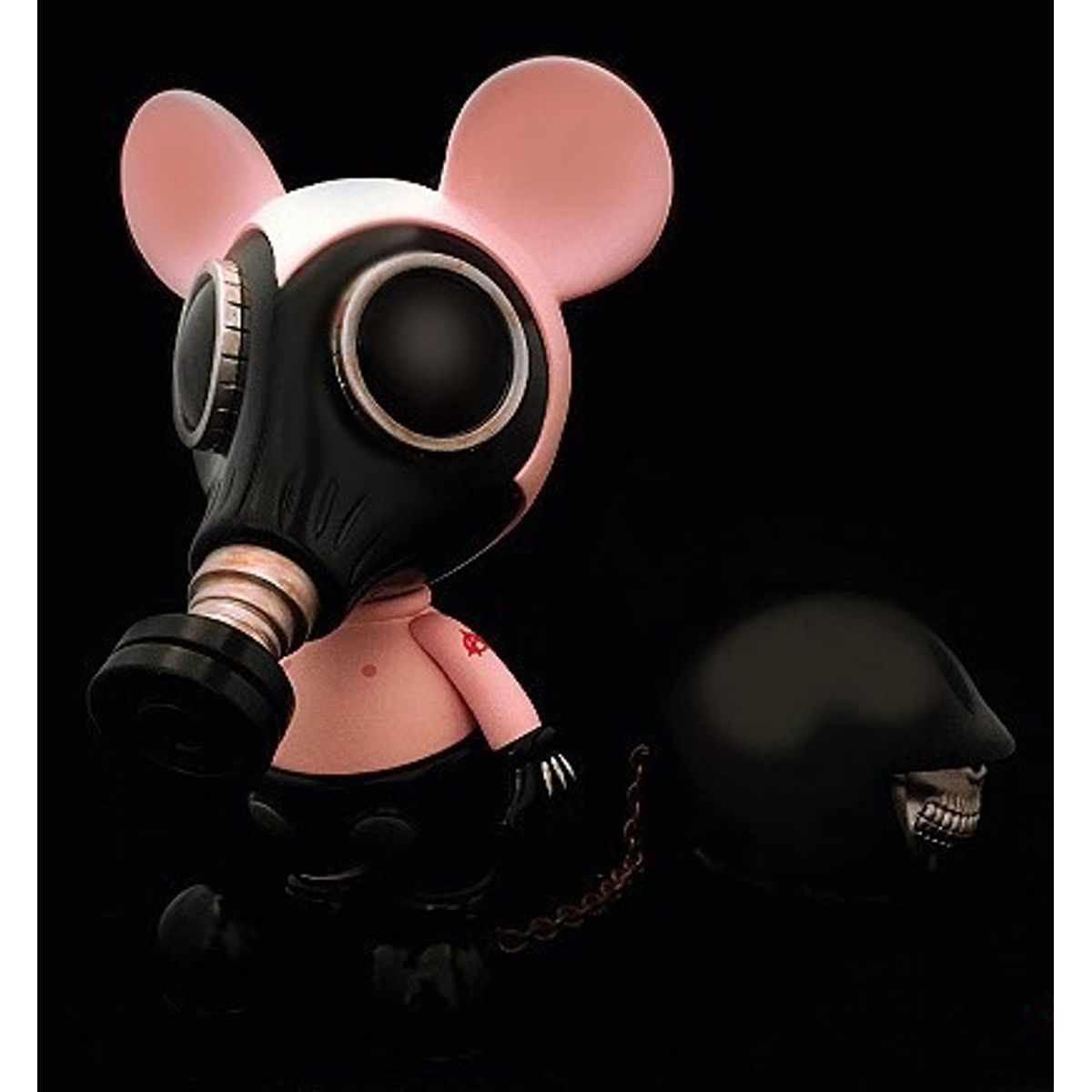 Mousemask Murphy - Bondage ( rusty silver accents with red tattoo )