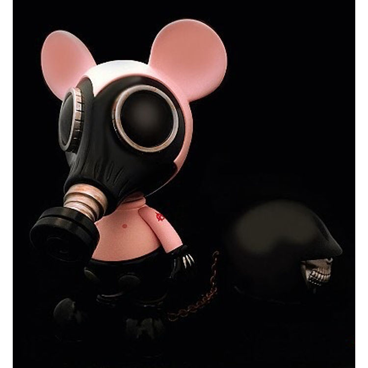 Mousemask Murphy - Bondage ( rusty silver accents with red tattoo ) by Ron English