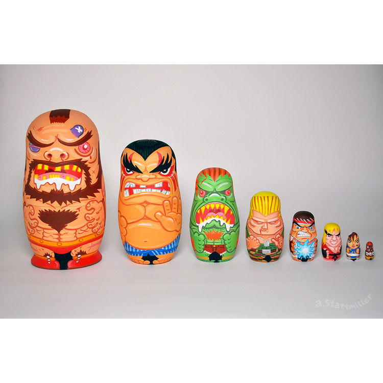 Street Fighter Nesting Dolls by Andy Stattmiller