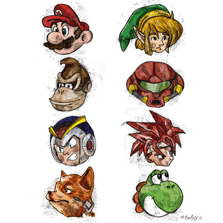 "Ninten-Dudes" Print by Matthew Brazier