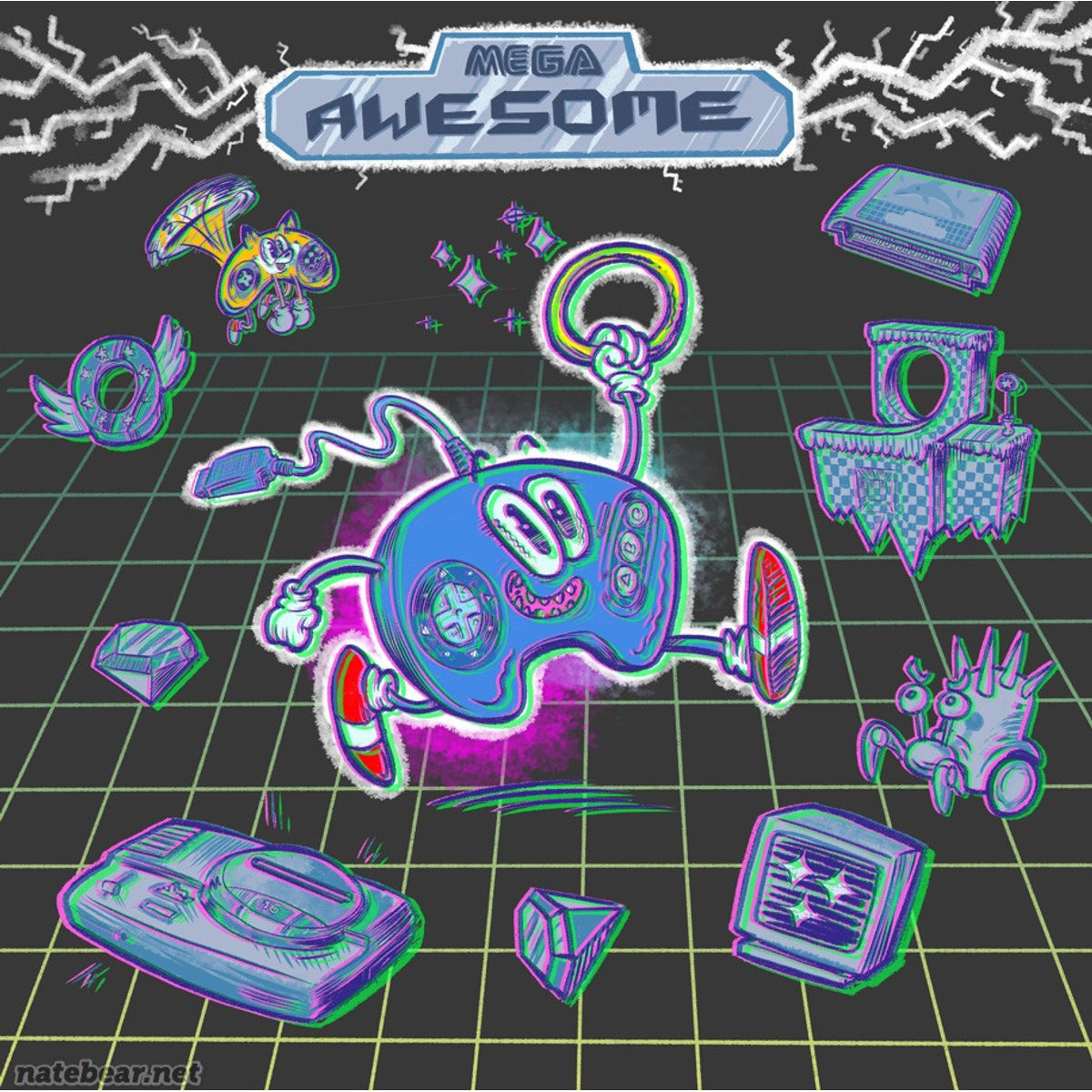 "Mega Awesome Control Pad vs Super Rad Controller" Print Set