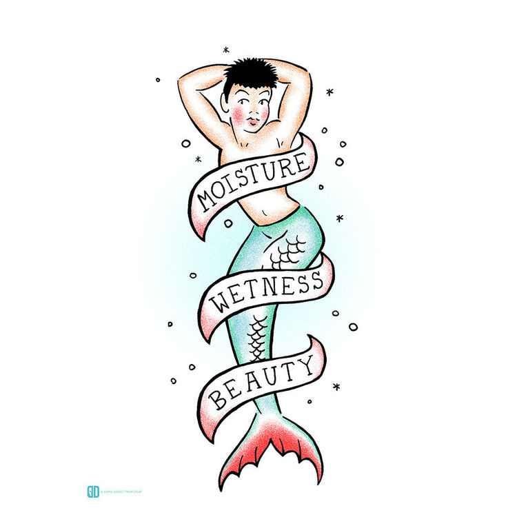 "Sailor Merman Tattoo" Print by DCAY design