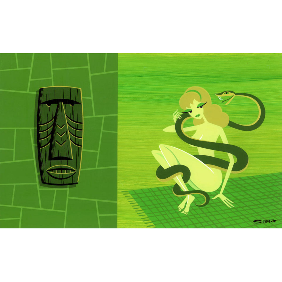 Pinup With Python and Spirit Mask