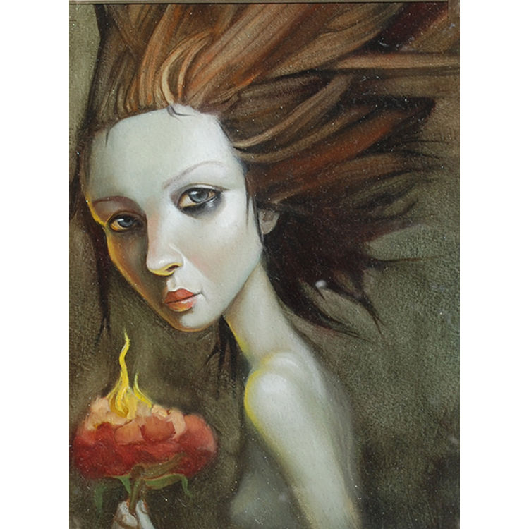 Girl With Flower by Leslie Ditto