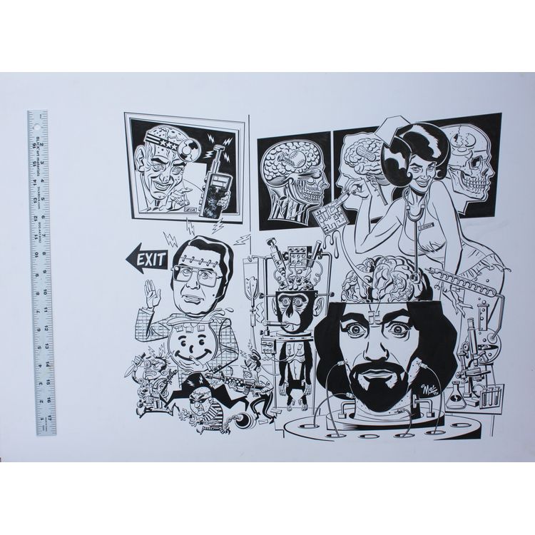 Hustler Double Page Spread by Mitch O'Connell