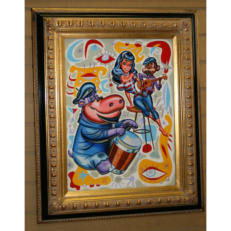 Betty Page and Peter Potamus by Mitch O'Connell