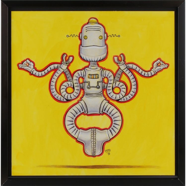Yogabot on Yellow by Chris Boyd