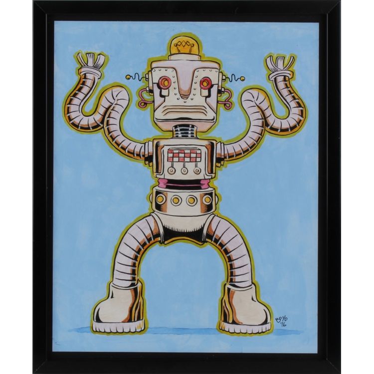Yogabot on Blue by Chris Boyd