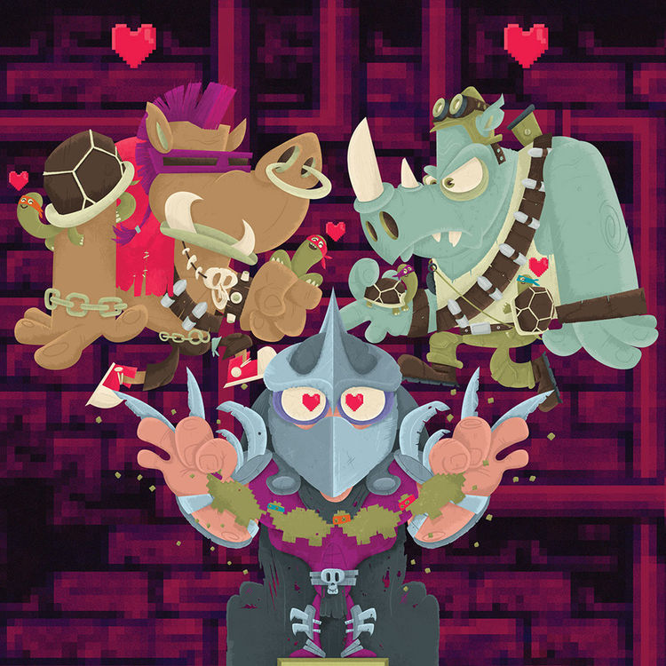 "We All Love The TMNT" Wood Print by Christian Michel