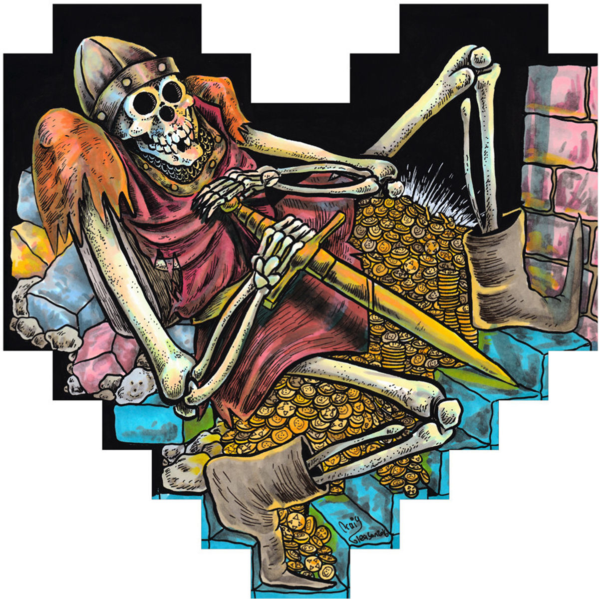 "Dirk the Daring" Wood Print