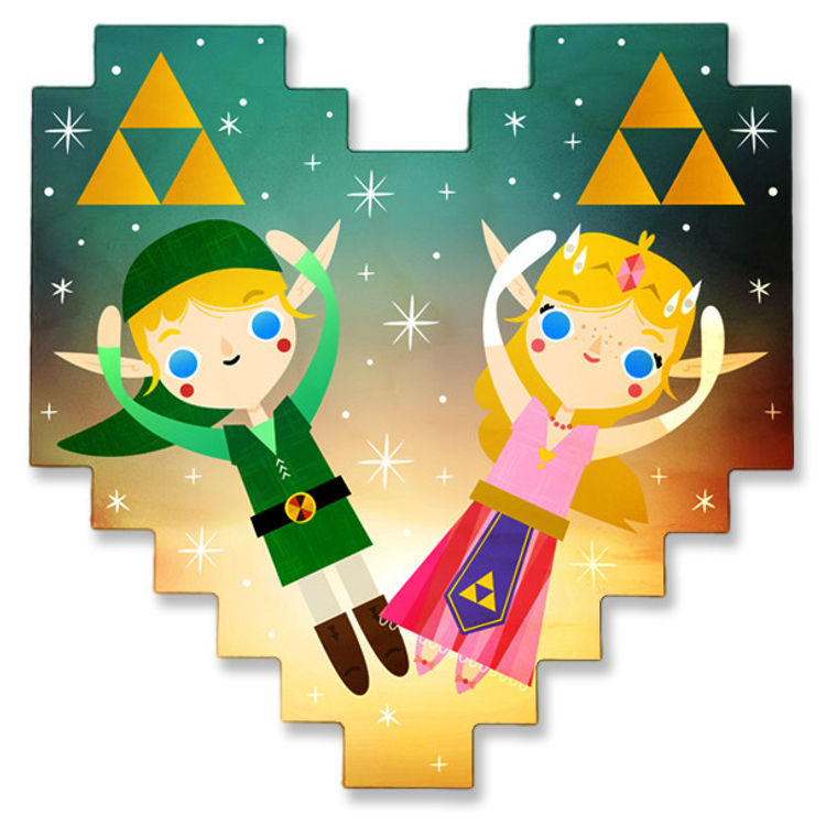 "Triforce Friends "Wood Print by Crowded Teeth