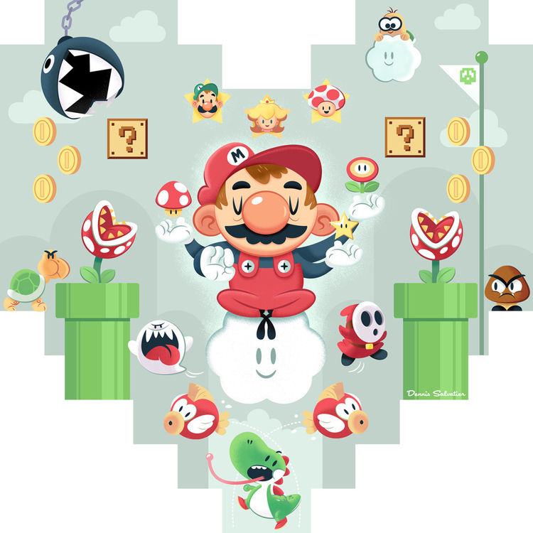 "The One-UP" Wood Print by Dennis "Tanoshiboy" Salvatier