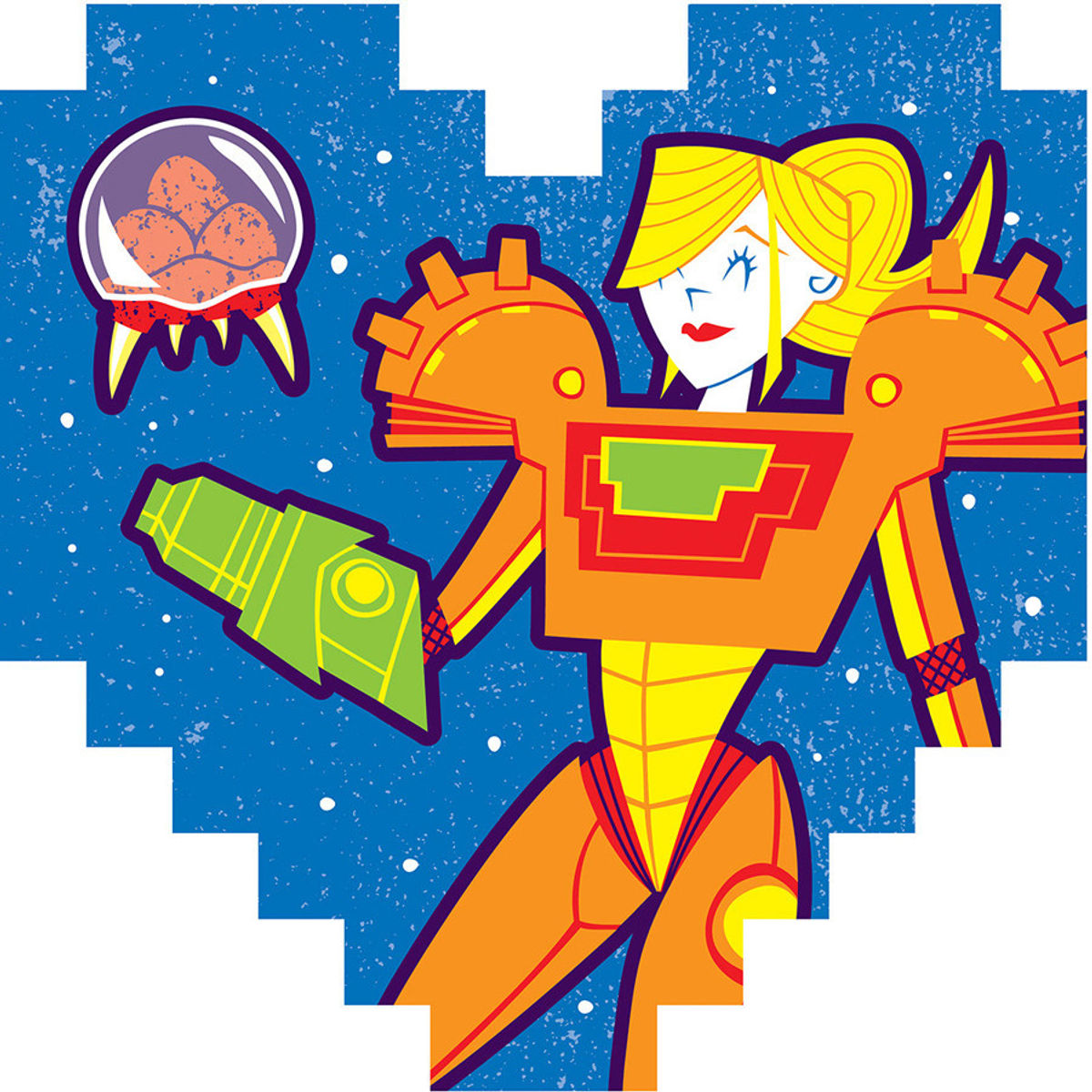 "PIXEL Samus" Wood Print