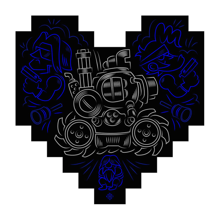 "Metaru Suraggu" Wood Print by Robot Soda (Juan Carlos Arenas)