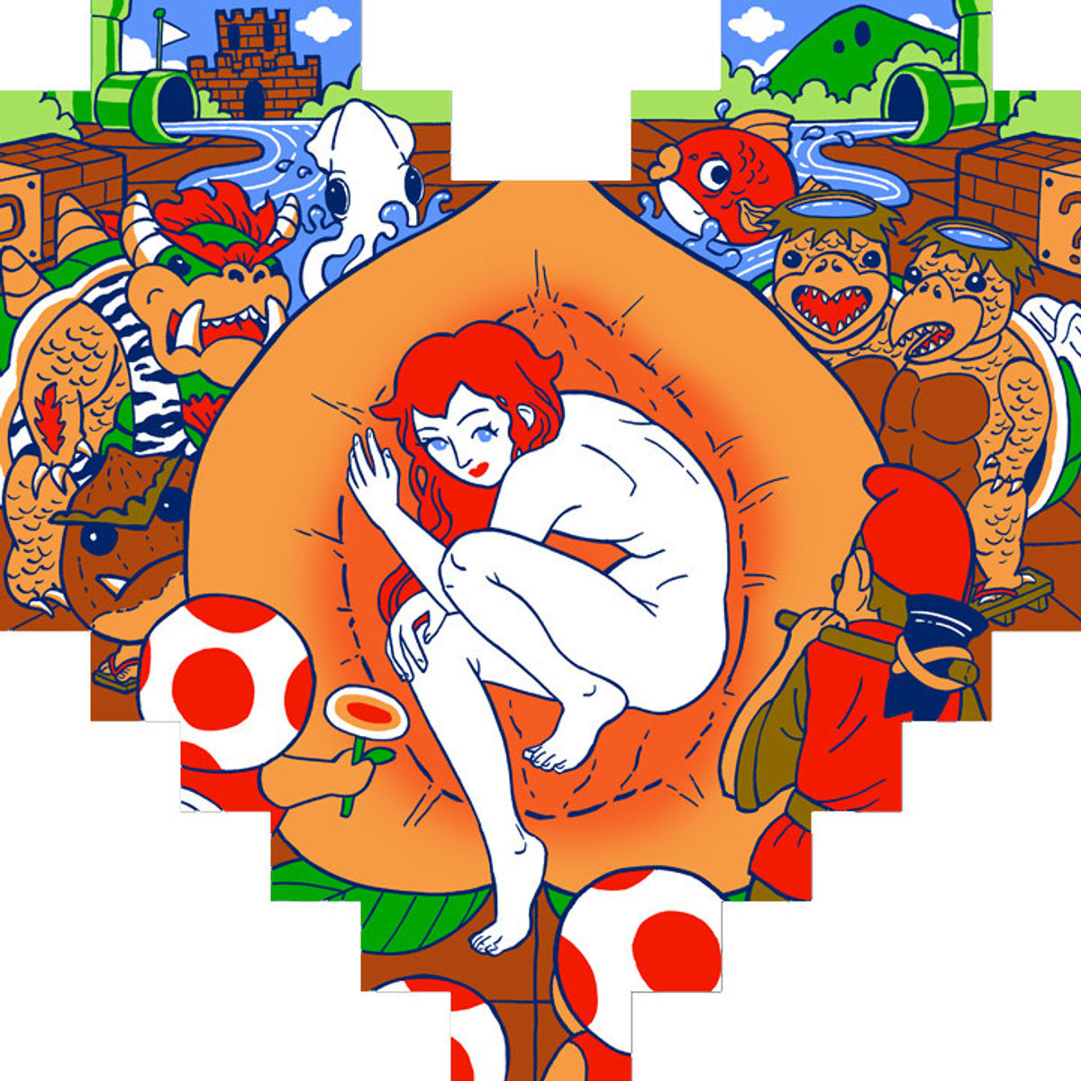 "Momohime (Peach Princess)" Wood Print