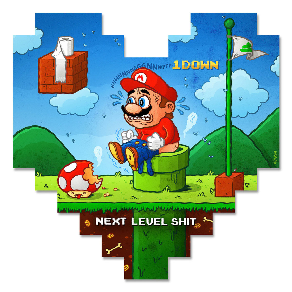 "Next Level Shit" Wood Print