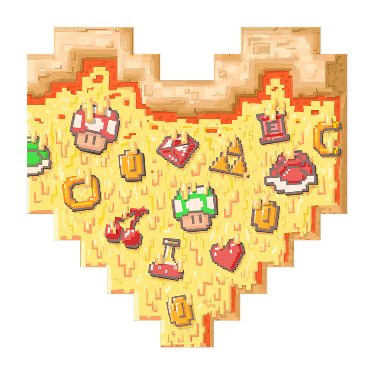 "Power-Up Pizza" Wood Print
