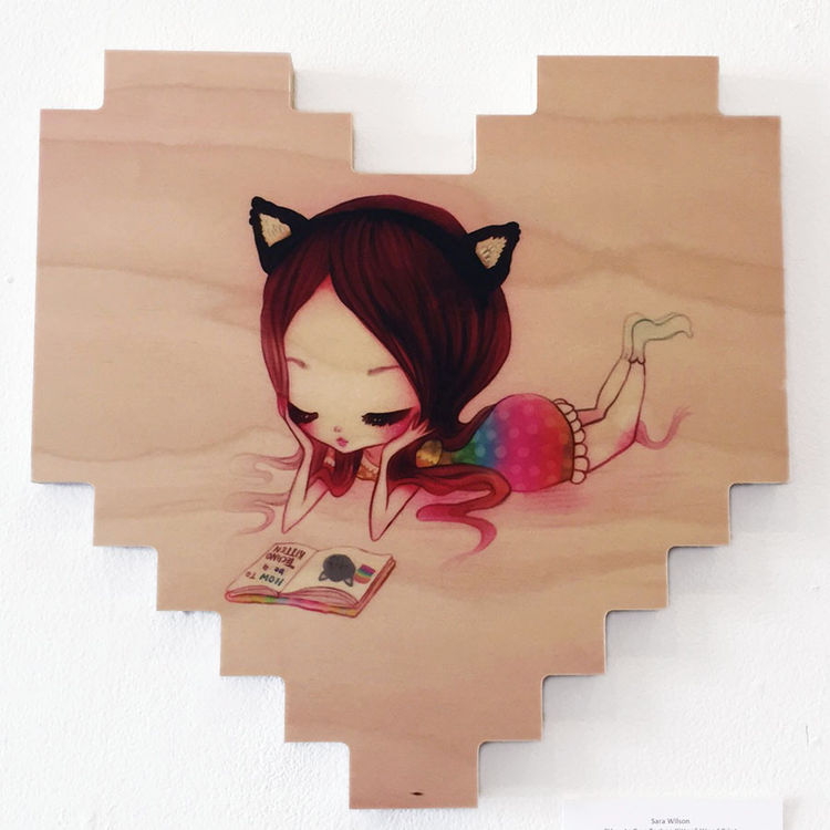 "How to Be a Techno Kitten" Wood Print by Sara Wilson