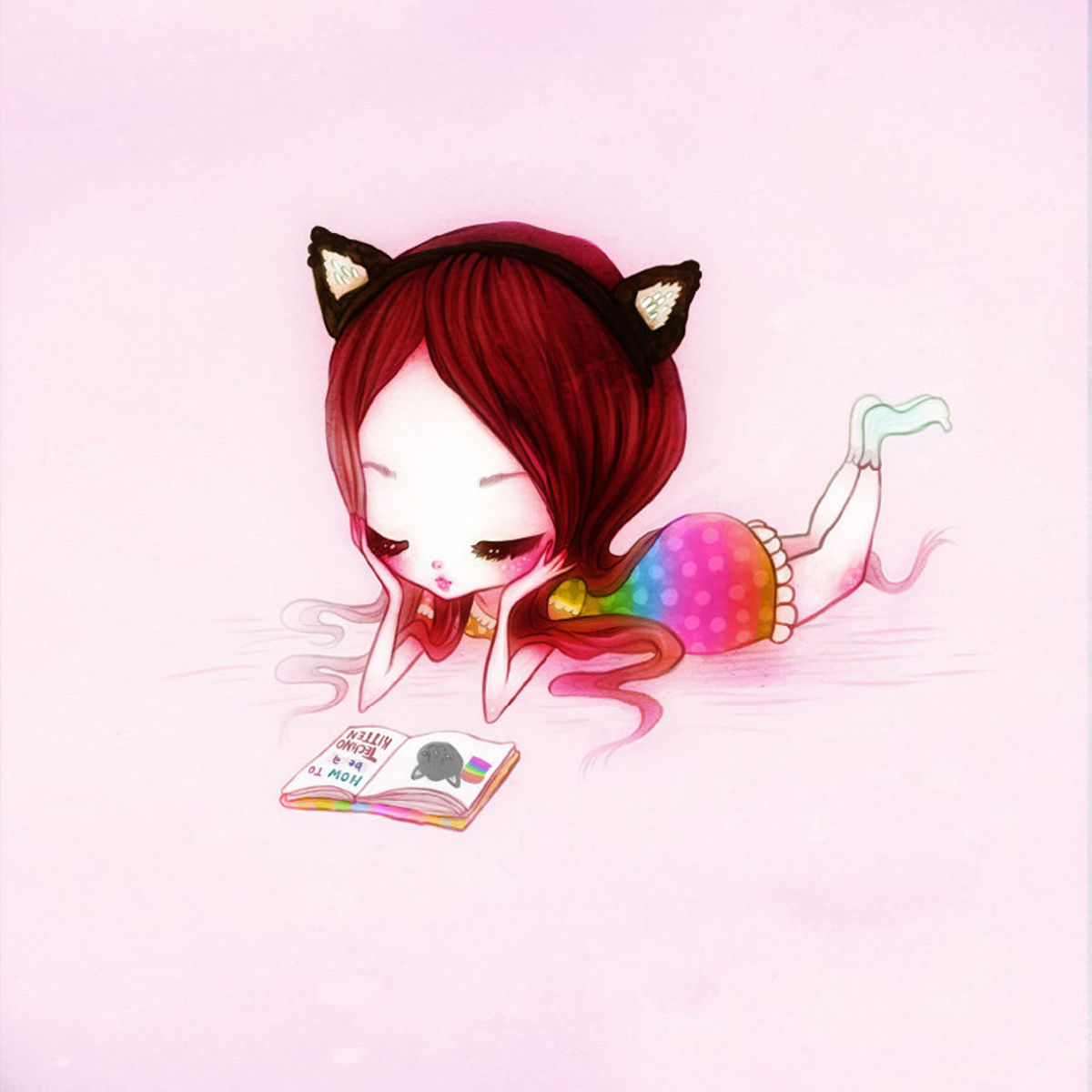 "How to Be a Techno Kitten" Wood Print