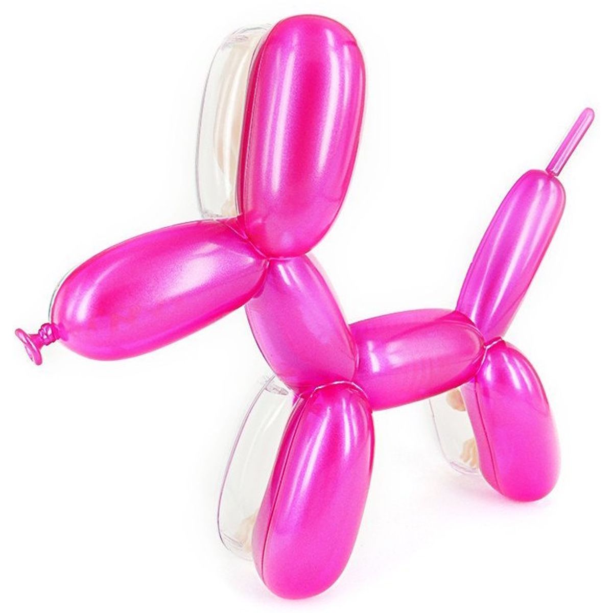 Metallic Balloon Dog Funny Anatomy - Pink