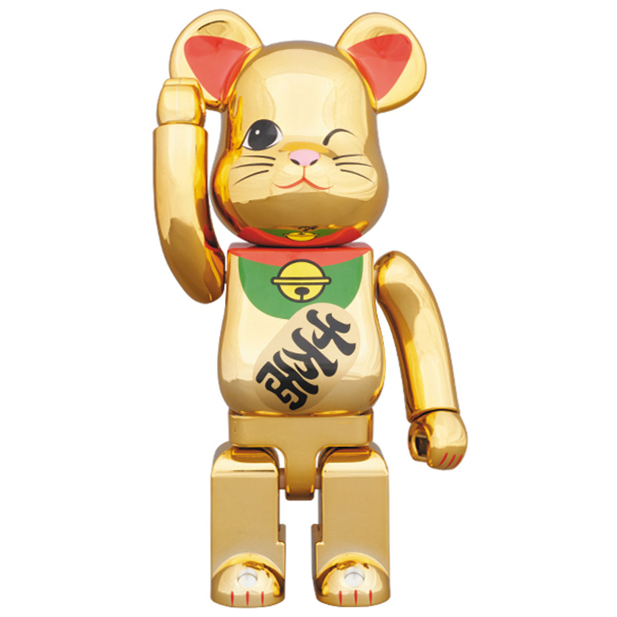 400% Be@brick Beckoning Cat Gold-Plated Winking