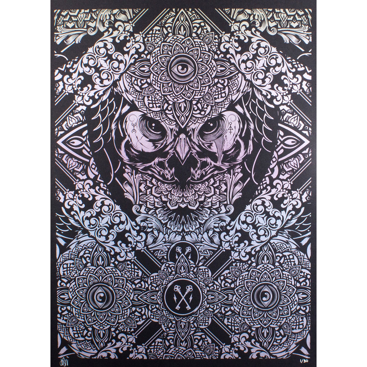'OWL' PRINT (BLEND METALLIC INK)