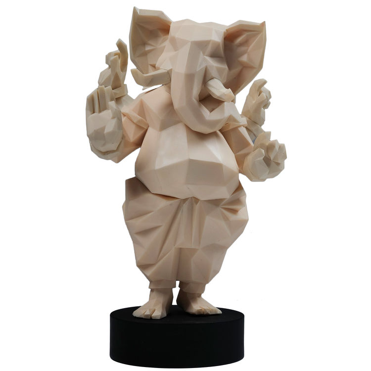 Ivory Low Poly Ganesha by Kaiju Smuggler