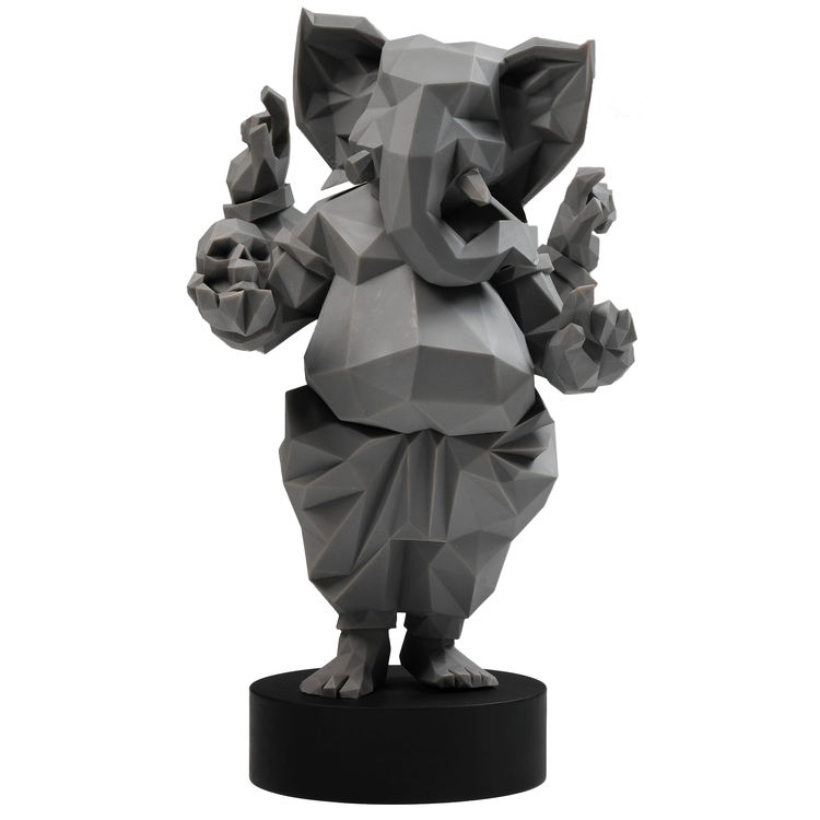 Gray Low Poly Ganesha by Kaiju Smuggler
