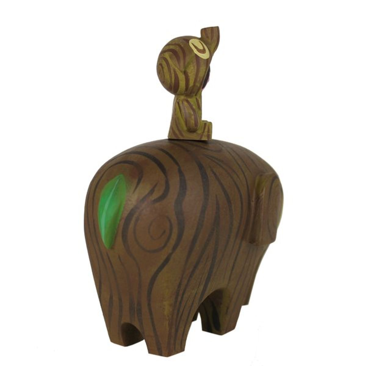 Wood Elephant and Rider