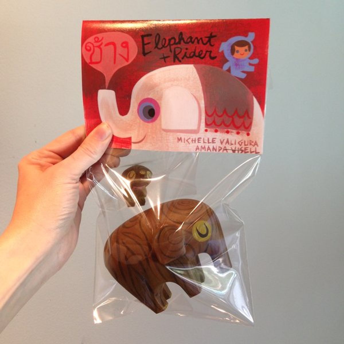 Wood Elephant and Rider