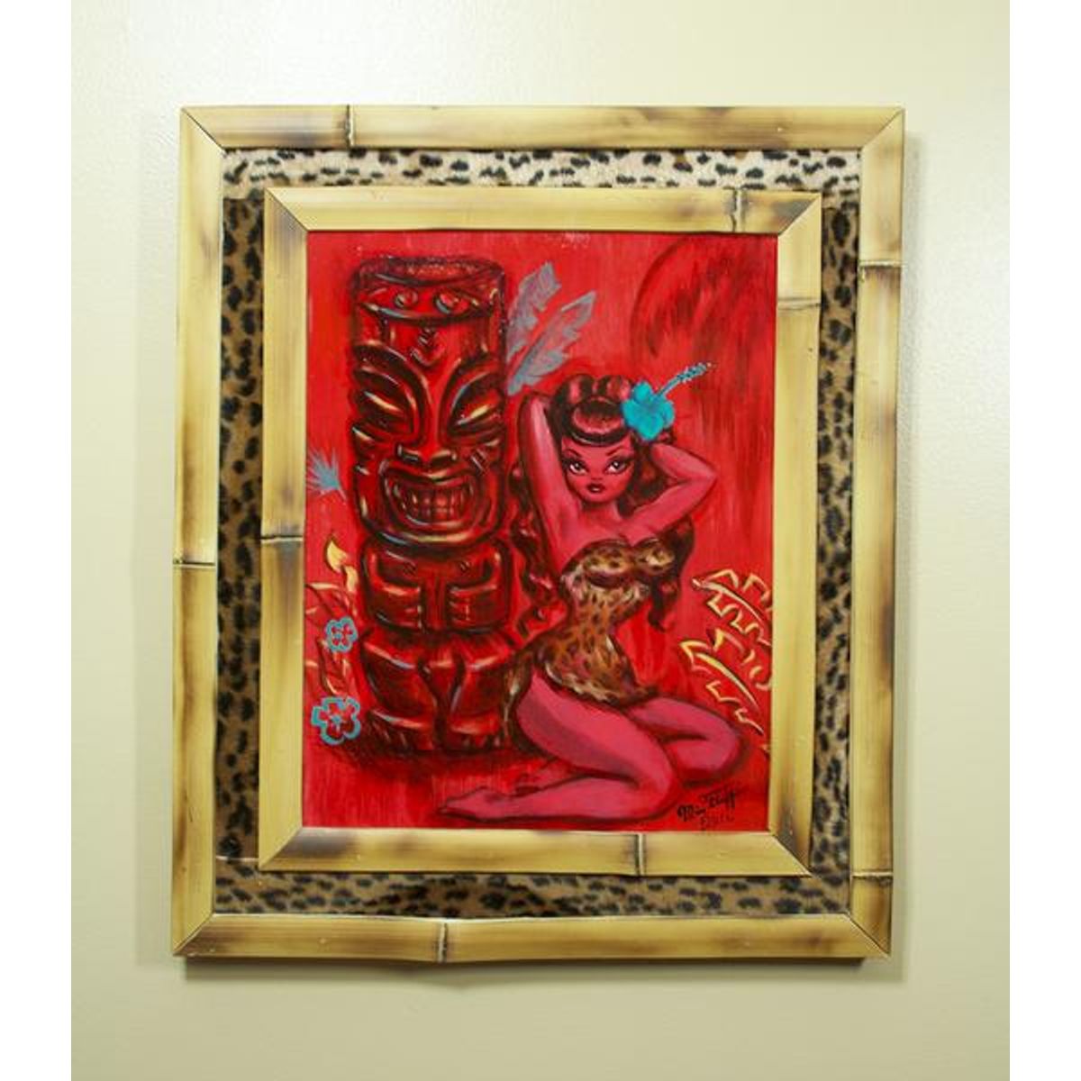 Tiki Maiden With Blue Hibiscus