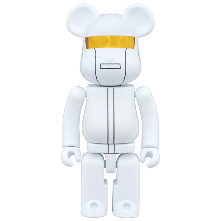 100%  White Suits with Gold : Daft Punk Bearbrick by Medicom