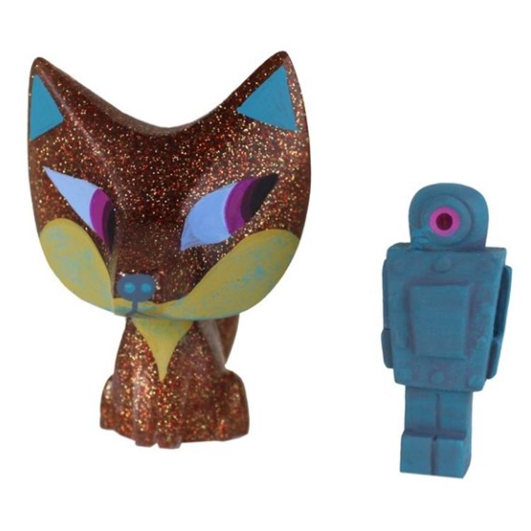 Golden Idol Fox and Robot by Michelle Valigura