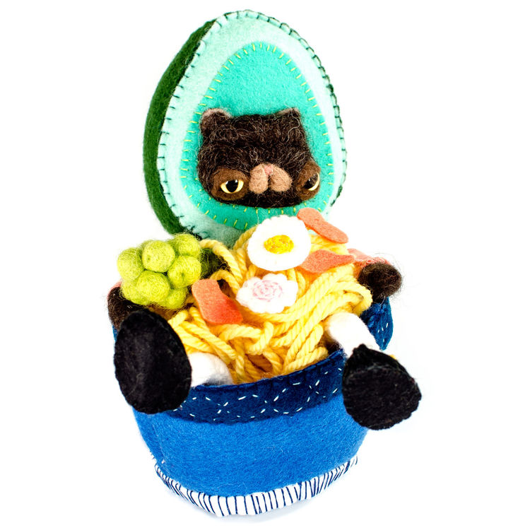 Avocado Kitten Noodle Spa by Cat Rabbit