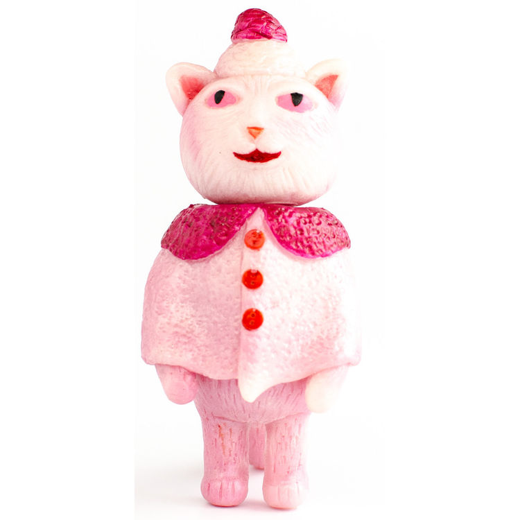 Poncho Cat - PInk with Blue Glow Marble by Grumble Toy (Chris Bryan)