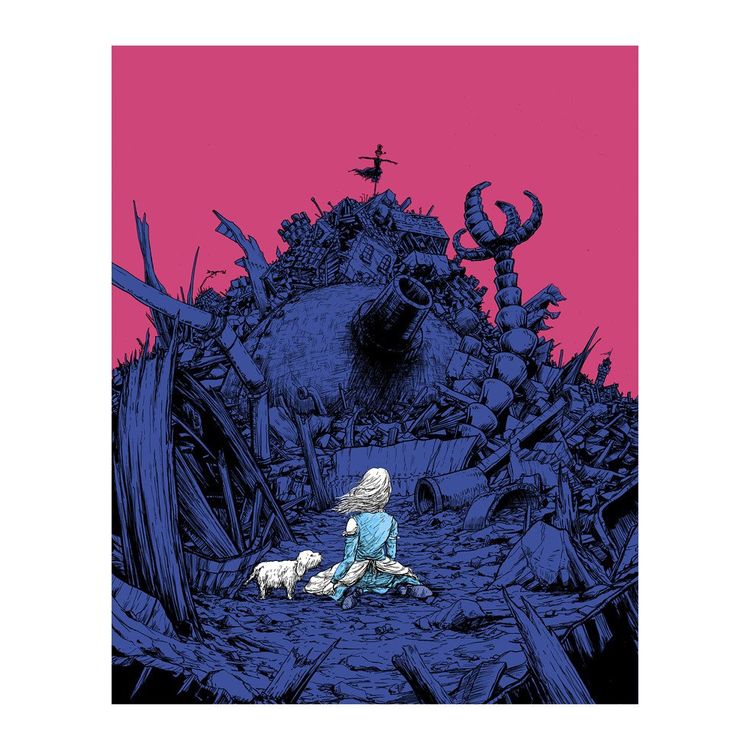 Howl's Fallen Castle - Pink by Barry Blankenship