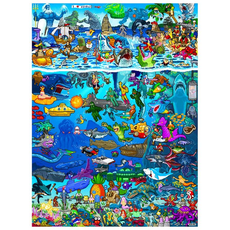 8-bit Pixels Under The Sea by Roger Barr
