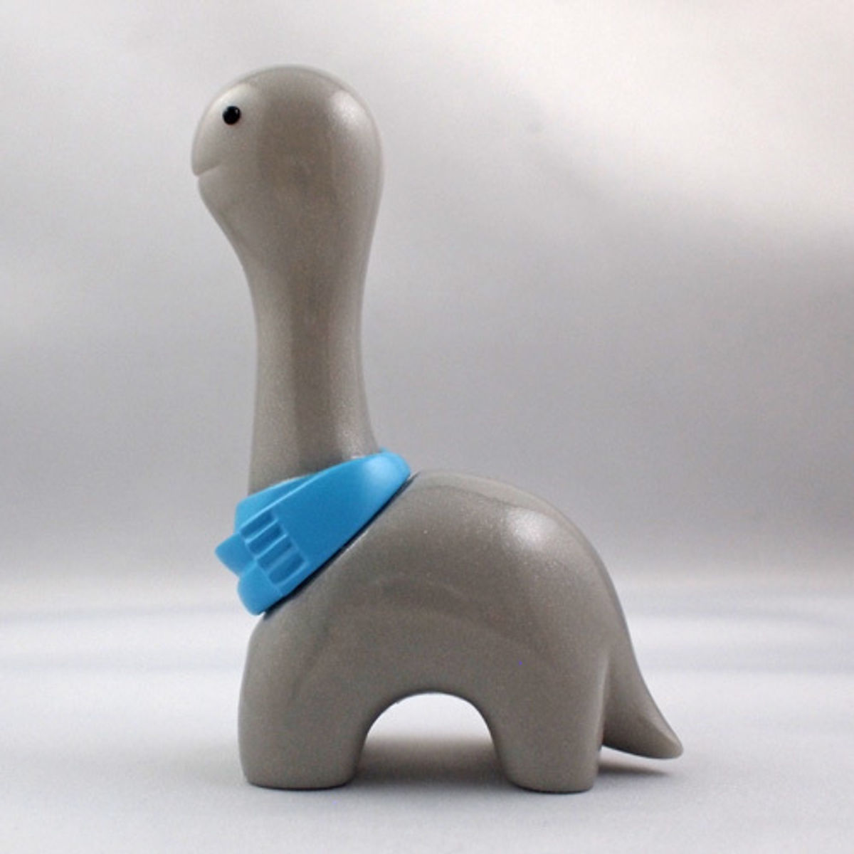 Wool - pearl gray + blue muffler