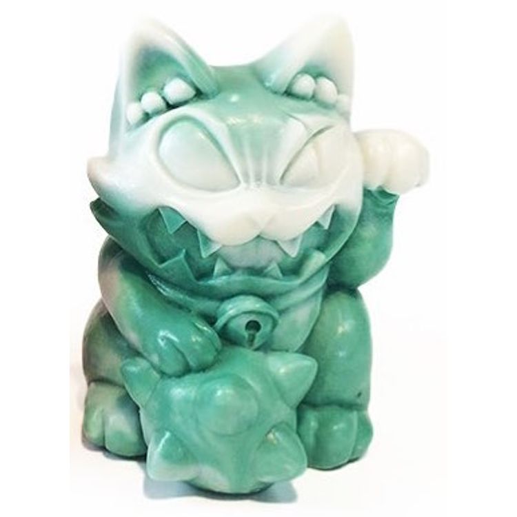 Green Marbled Maneki Wananeko by Stickup Monsters (Javier Jiménez)