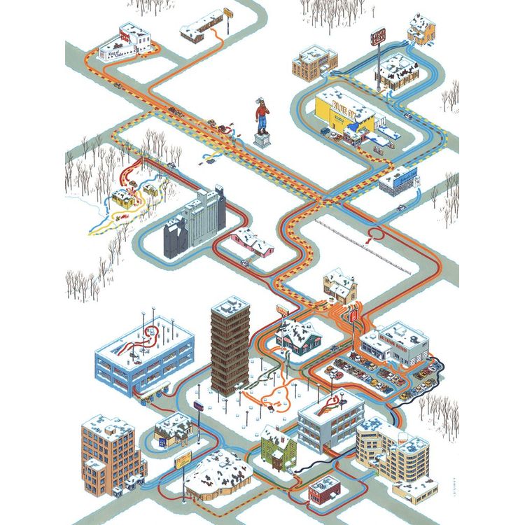 Paths of Fargo (Print) by Andrew DeGraff