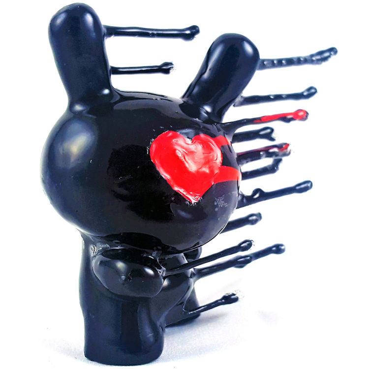 3" Valentine Blown Away - Black Bleeding Heart by Josh Mayhem