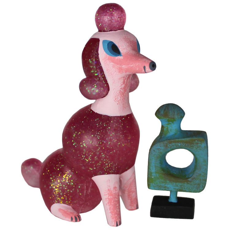 Modern Poodle - Clear Pink Sparkly by Michelle Valigura
