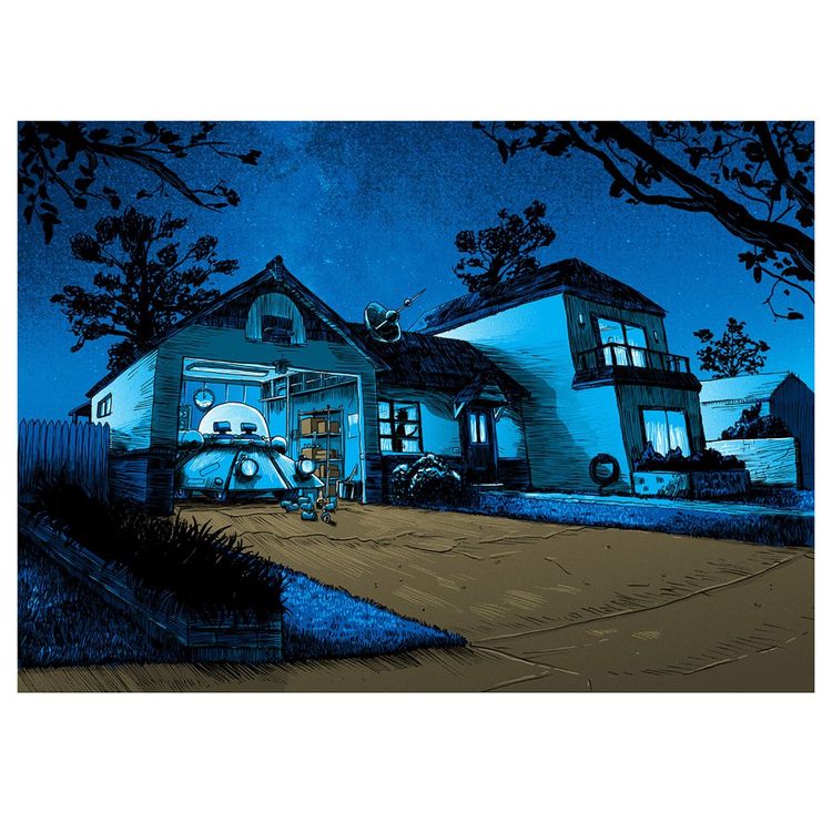 Half of all time is Nighttime - GID Variant (Rick and Morty) by Tim Doyle