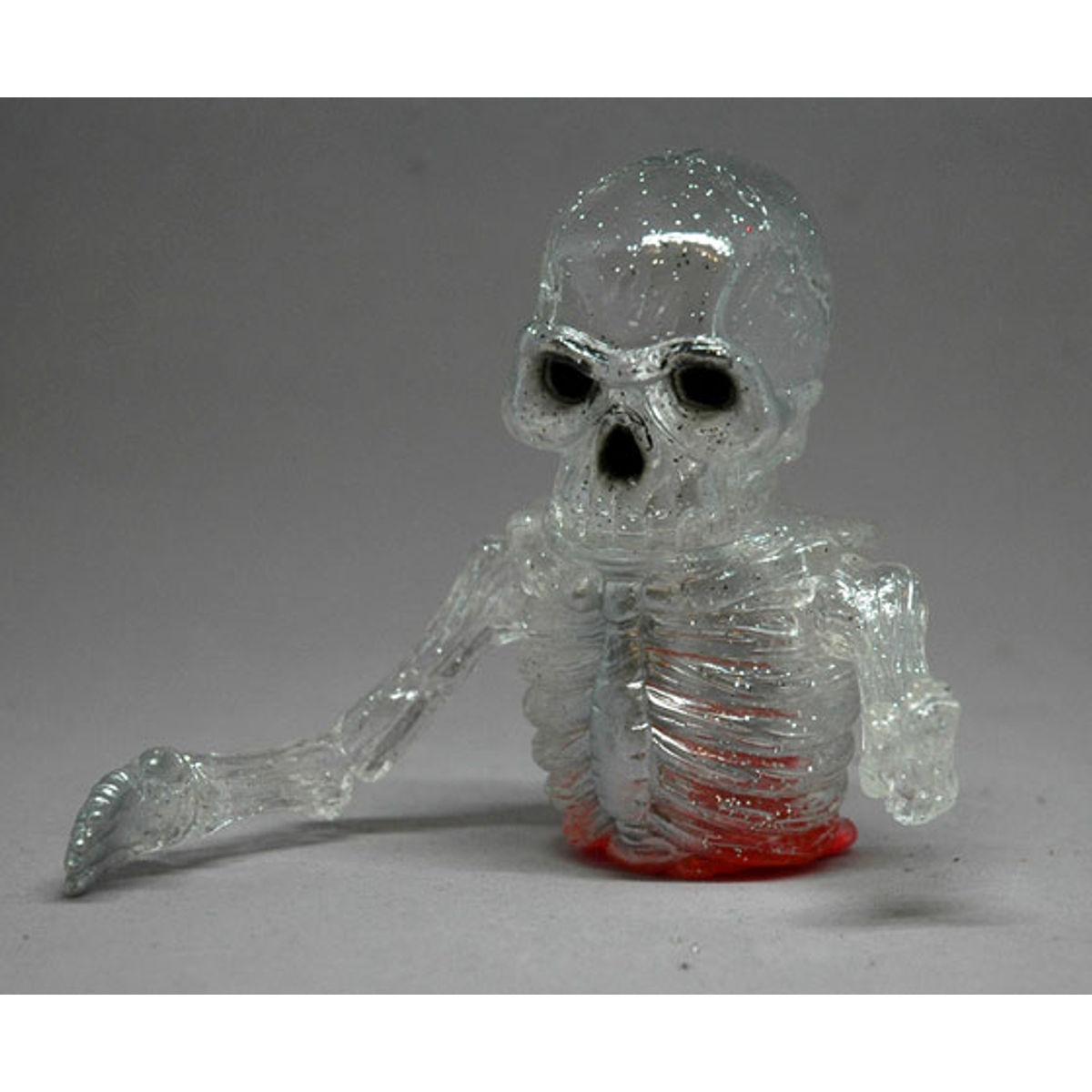 Silver Back Clear Glitter Broken Bones