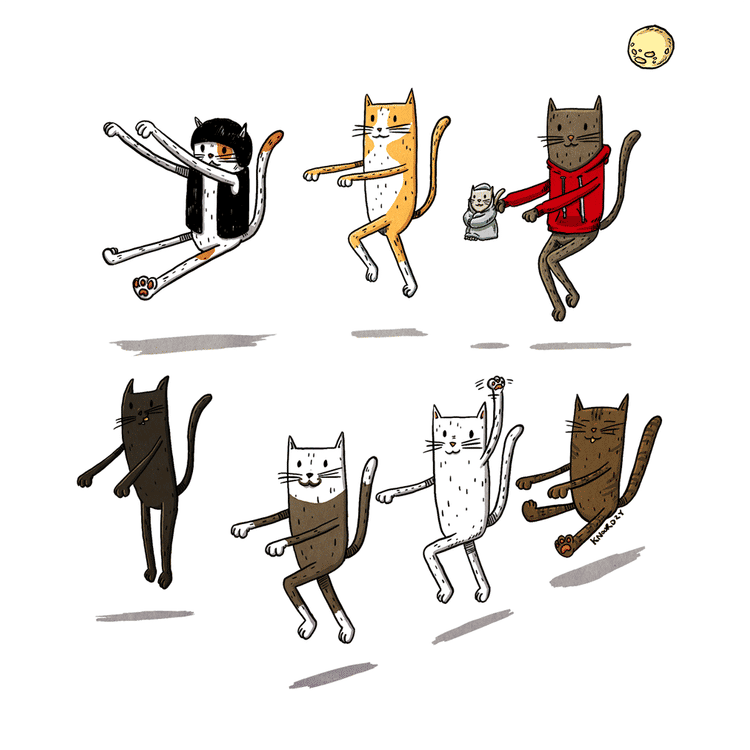 Cats on Invisible Bikes by Keith Noordzy