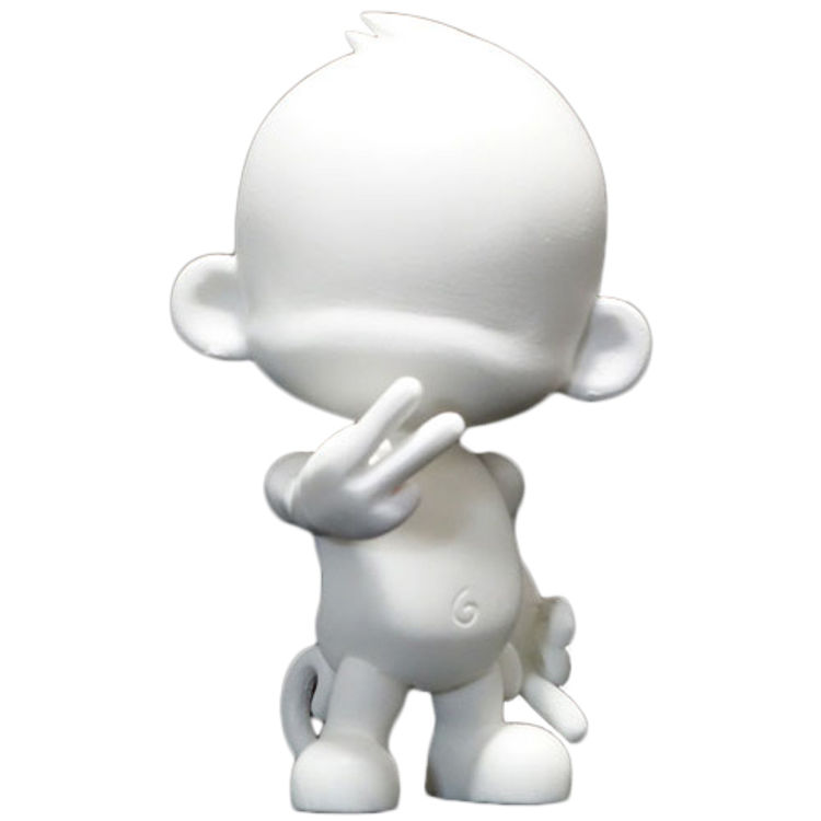 4" Cheeky Monkey - DIY/White by Huck Gee