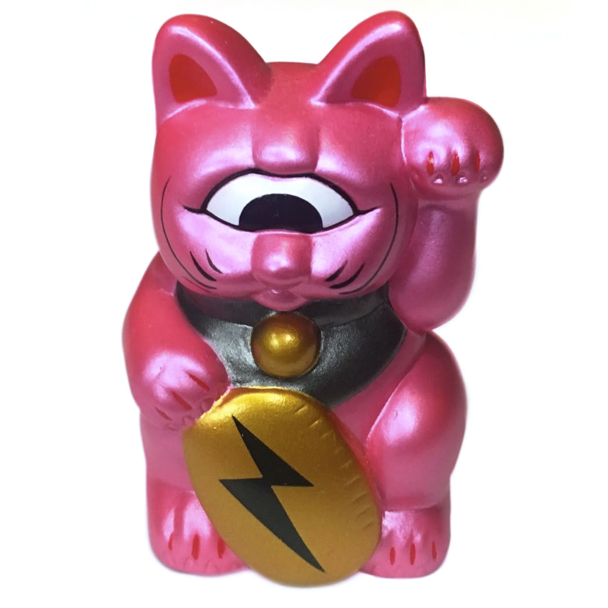 FORTUNE CAT BABY ( METALLIC PINK MOLDING / GOLD COIN = INAZUMA )