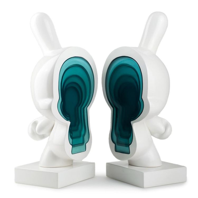 White & Blue Resin Dunny Bookends by Kidrobot