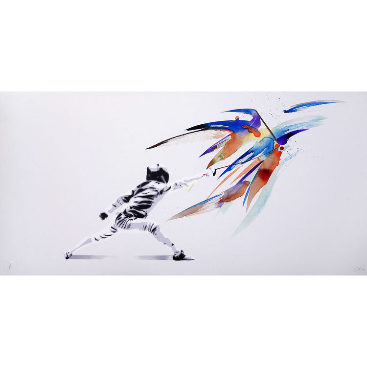 FIGHTING A BLANK PAPER (HAND FINISHED) by Kunstrasen